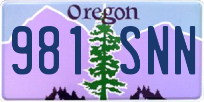 OR license plate 981SNN