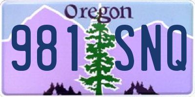 OR license plate 981SNQ