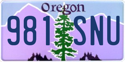 OR license plate 981SNU