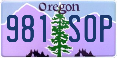 OR license plate 981SOP