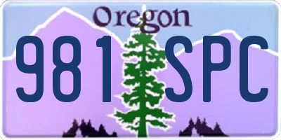 OR license plate 981SPC