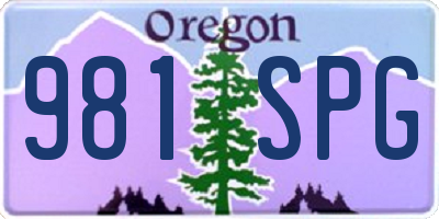 OR license plate 981SPG