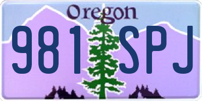 OR license plate 981SPJ