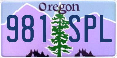 OR license plate 981SPL