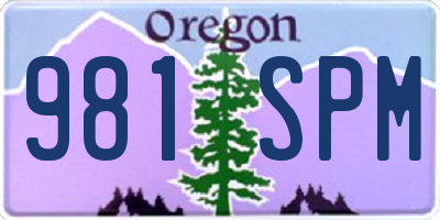 OR license plate 981SPM