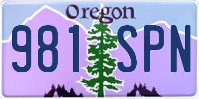 OR license plate 981SPN