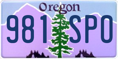 OR license plate 981SPO