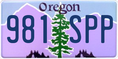 OR license plate 981SPP