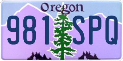 OR license plate 981SPQ