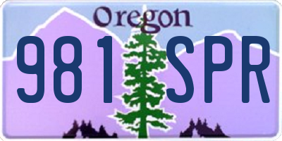 OR license plate 981SPR