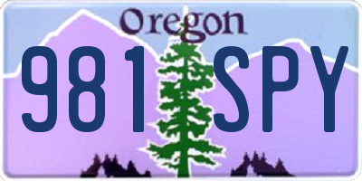 OR license plate 981SPY