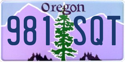 OR license plate 981SQT