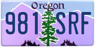 OR license plate 981SRF