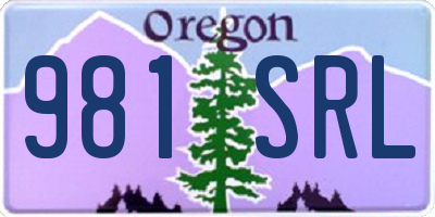 OR license plate 981SRL