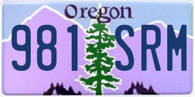 OR license plate 981SRM