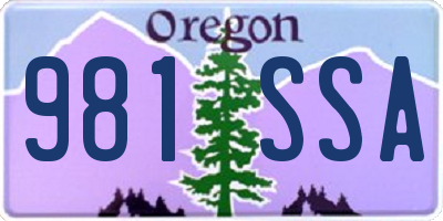 OR license plate 981SSA