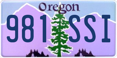 OR license plate 981SSI