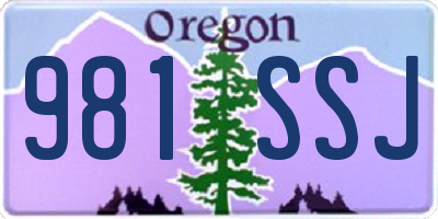 OR license plate 981SSJ