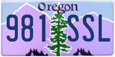 OR license plate 981SSL