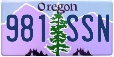 OR license plate 981SSN