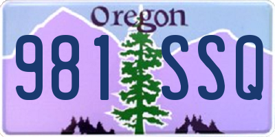 OR license plate 981SSQ