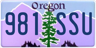 OR license plate 981SSU