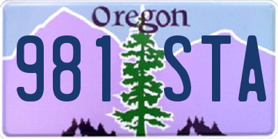 OR license plate 981STA