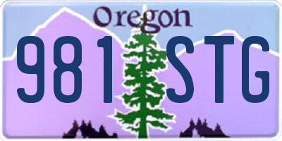 OR license plate 981STG