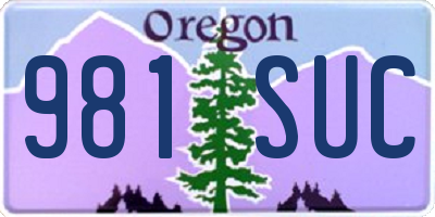 OR license plate 981SUC