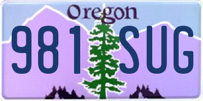 OR license plate 981SUG