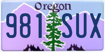 OR license plate 981SUX