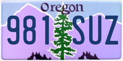 OR license plate 981SUZ