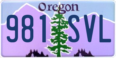 OR license plate 981SVL