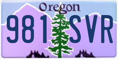 OR license plate 981SVR