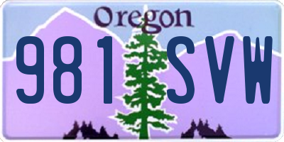 OR license plate 981SVW