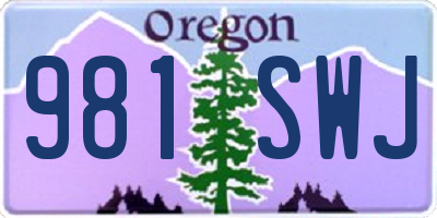 OR license plate 981SWJ