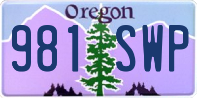 OR license plate 981SWP