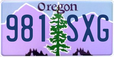 OR license plate 981SXG
