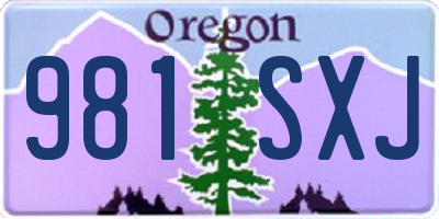 OR license plate 981SXJ