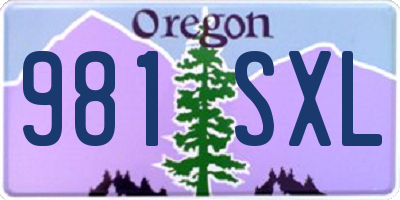 OR license plate 981SXL