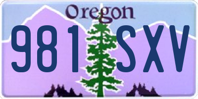 OR license plate 981SXV
