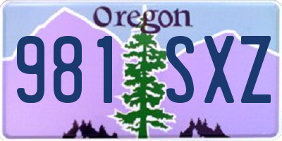OR license plate 981SXZ