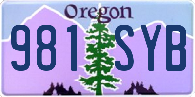 OR license plate 981SYB