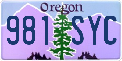 OR license plate 981SYC