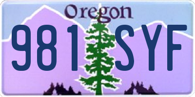 OR license plate 981SYF