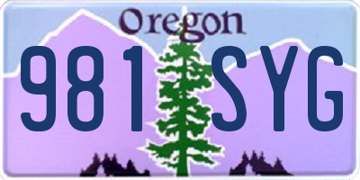 OR license plate 981SYG