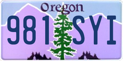 OR license plate 981SYI