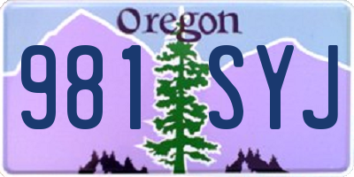 OR license plate 981SYJ
