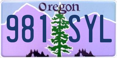 OR license plate 981SYL
