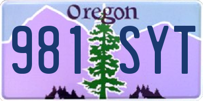 OR license plate 981SYT